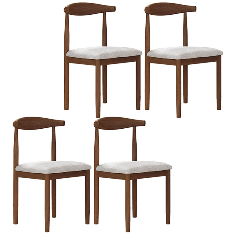 Contemporary Style Metal Chair Set Open Back Side Kitchen Dining Rooms Chair Walnut Gray 4 Piece Set Clearhalo ' kitchen&dining_furn' 'Dining Chairs' 'Dining Tables & Seating' 'dining_chair' 'furn' 'furn_dining_chair' 'Furniture' 'furniture_dining_chair' 'Kitchen & Dining Furniture' 'kitchen' 3741596