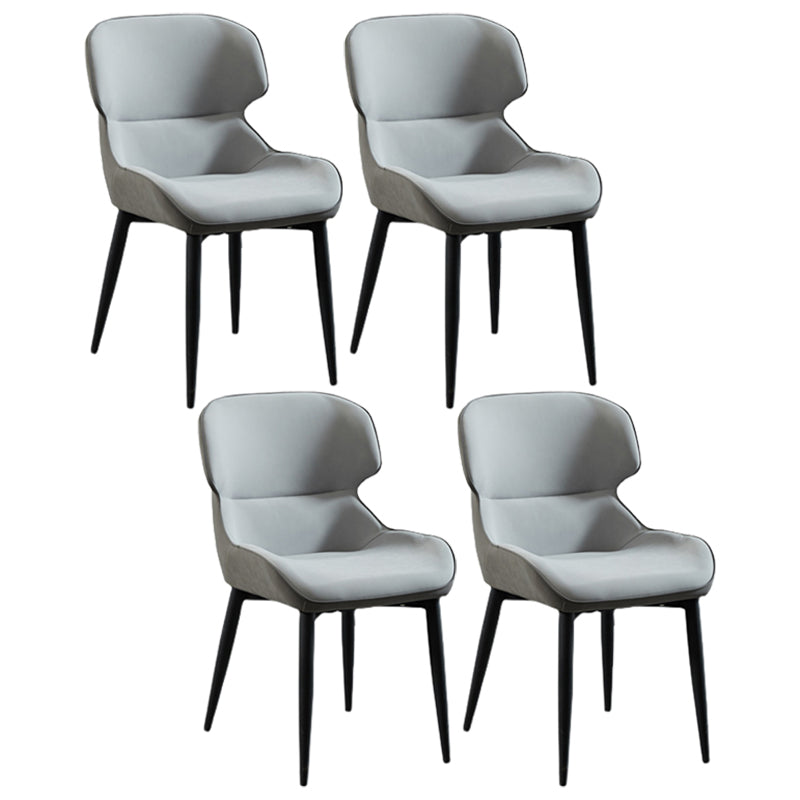 Nordic Style Metal Armless Dining Chairs Wingback Side Chair for Home Use Light Gray 4 Piece Set Clearhalo ' kitchen&dining_furn' 'Dining Chairs' 'Dining Tables & Seating' 'dining_chair' 'furn' 'furn_dining_chair' 'Furniture' 'furniture_dining_chair' 'Kitchen & Dining Furniture' 'kitchen' 3754855