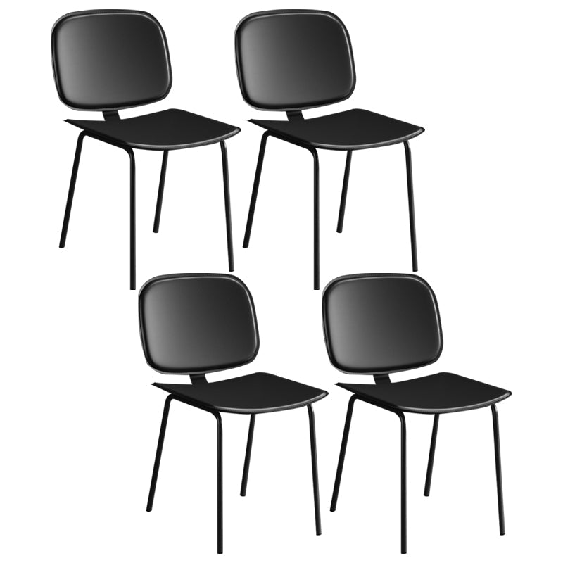 Modern Metal Dining Room Armless Chairs Open Back Dining Side Chair for Home Use Black 4 Piece Set Clearhalo ' kitchen&dining_furn' 'Dining Chairs' 'Dining Tables & Seating' 'dining_chair' 'furn' 'furn_dining_chair' 'Furniture' 'furniture_dining_chair' 'Kitchen & Dining Furniture' 'kitchen' 3754973