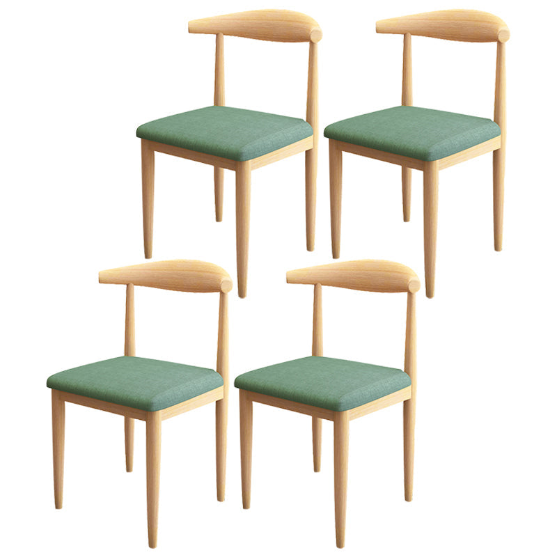 Contemporary Style Metal Chair Set Kitchen Dining Open Back Side Chairs Natural Turquoise 4 Piece Set Clearhalo ' kitchen&dining_furn' 'Dining Chairs' 'Dining Tables & Seating' 'dining_chair' 'furn' 'furn_dining_chair' 'Furniture' 'furniture_dining_chair' 'Kitchen & Dining Furniture' 'kitchen' 3755504