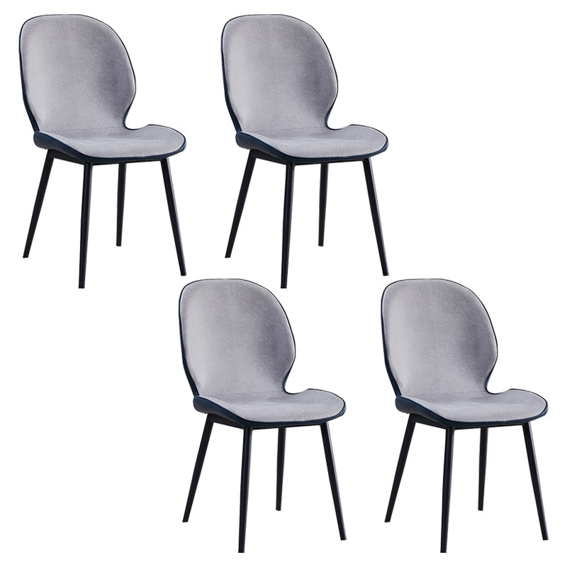 Home Scandinavian Side Chair Upholstered Solid Back Metal Dining Room Chair Light Gray 4 Piece Set Clearhalo ' kitchen&dining_furn' 'Dining Chairs' 'Dining Tables & Seating' 'dining_chair' 'furn' 'furn_dining_chair' 'Furniture' 'furniture_dining_chair' 'Kitchen & Dining Furniture' 'kitchen' 3756020