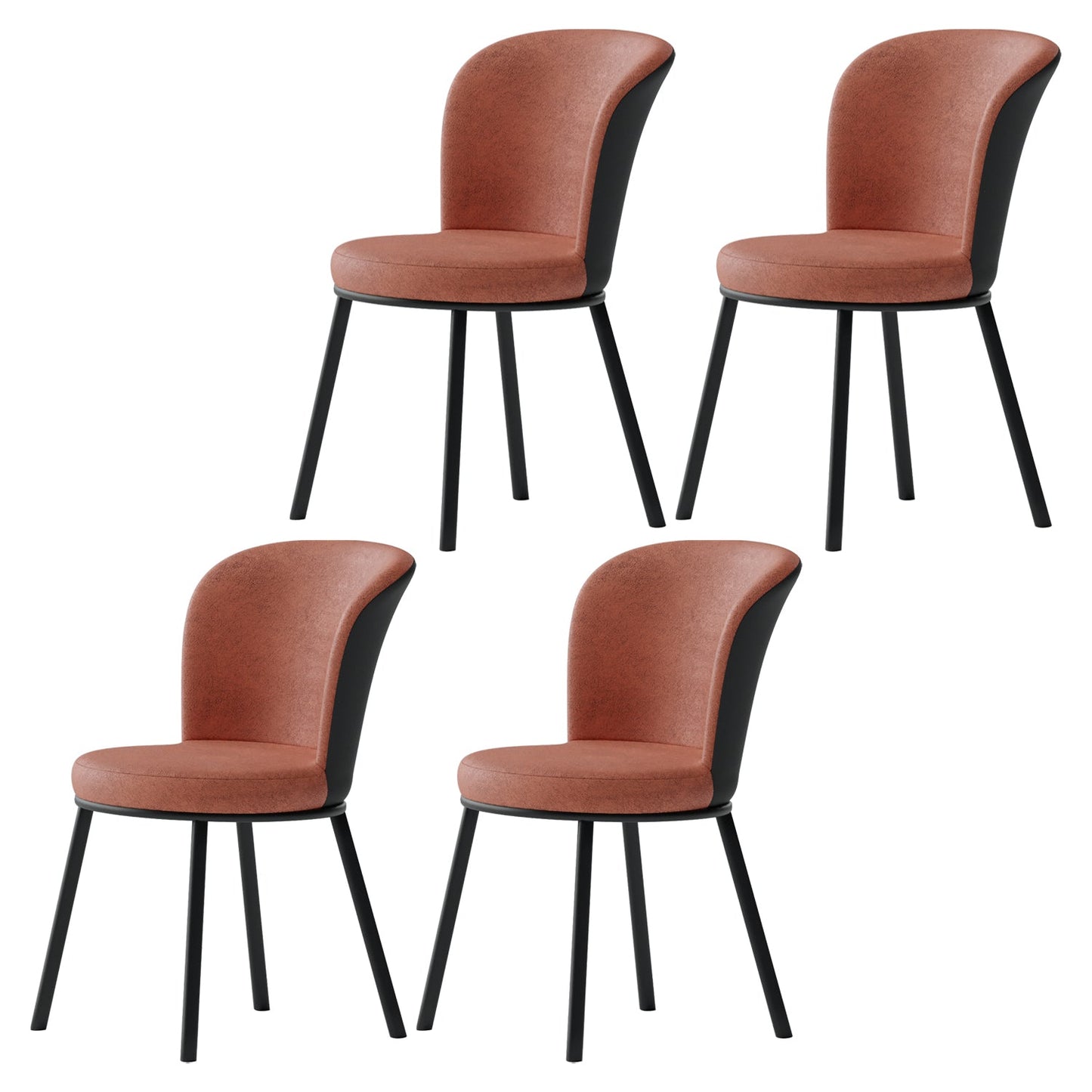 Contemporary Leathaire Restaurant Arm Chair Matte Finish Open Dining Chair Cameo Brown 4 Piece Set Clearhalo ' kitchen&dining_furn' 'Dining Chairs' 'Dining Tables & Seating' 'dining_chair' 'furn' 'furn_dining_chair' 'Furniture' 'furniture_dining_chair' 'Kitchen & Dining Furniture' 'kitchen' 3756150