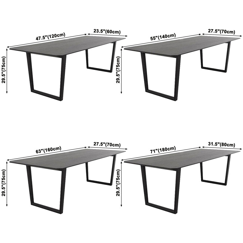 Modern Style Home Dining Table Rectangular Shape Table with Double Pedestal Clearhalo ' dining_table' 'Dining Tables & Seating' 'Dining Tables' 'furn' 'furn_dining_table' 'Furniture' 'furniture_dining_table' 'Kitchen & Dining Furniture' 'kitchen&dining_furn' 'kitchen' 'kitchen_dining_table' 3757163