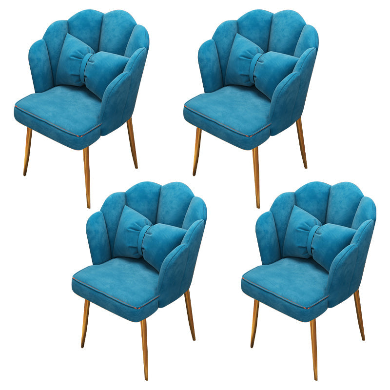 Contemporary Metal Side Chair Home Upholstered Arm Crown Top Back Chair Blue 4 Piece Set Brass Gold Clearhalo ' kitchen&dining_furn' 'Dining Chairs' 'Dining Tables & Seating' 'dining_chair' 'furn' 'furn_dining_chair' 'Furniture' 'furniture_dining_chair' 'Kitchen & Dining Furniture' 'kitchen' 3779343