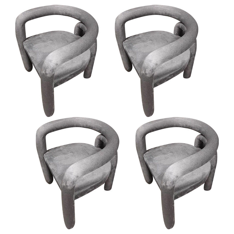 Glam Style Design Cashmere Chair Fork Bone Back Arm Kitchen Dining Chairs Grey 4 Piece Set Clearhalo ' kitchen&dining_furn' 'Dining Chairs' 'Dining Tables & Seating' 'dining_chair' 'furn' 'furn_dining_chair' 'Furniture' 'furniture_dining_chair' 'Kitchen & Dining Furniture' 'kitchen' 3779752