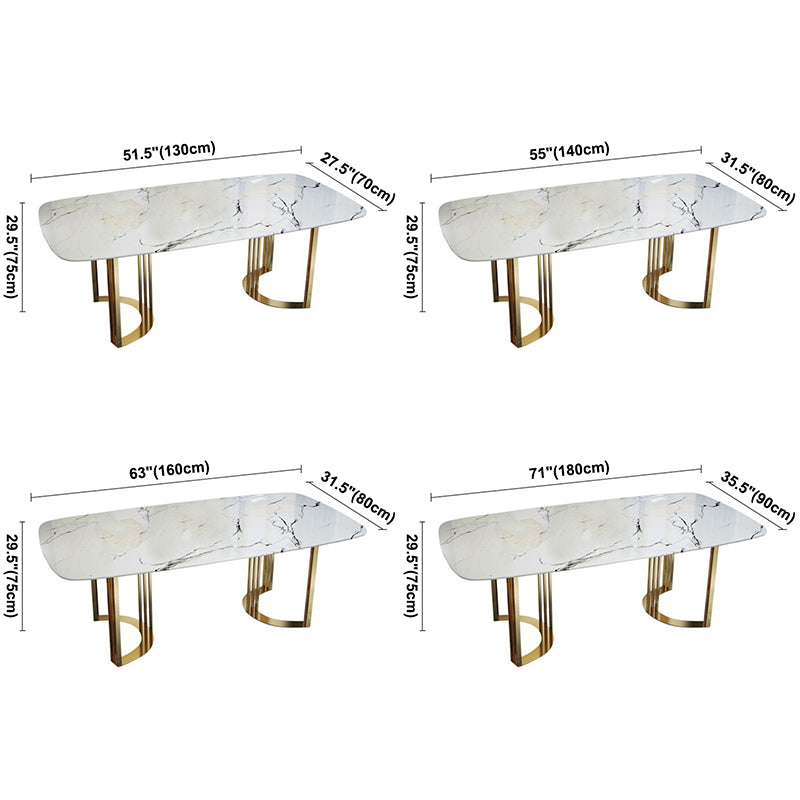 Traditional Luxury Dining Table Stainless Steel Dining Room Collection for Indoor Clearhalo ' dining_table' 'Dining Tables & Seating' 'Dining Tables' 'furn' 'furn_dining_table' 'Furniture' 'furniture_dining_table' 'Kitchen & Dining Furniture' 'kitchen&dining_furn' 'kitchen' 'kitchen_dining_table' 3779898