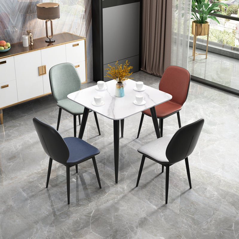 Square Sintered Stone White Dining Table Industrial 4 Legs Table for Dining Room Clearhalo ' dining_table' 'Dining Tables & Seating' 'Dining Tables' 'furn' 'furn_dining_table' 'Furniture' 'furniture_dining_table' 'Kitchen & Dining Furniture' 'kitchen&dining_furn' 'kitchen' 'kitchen_dining_table' 3816313