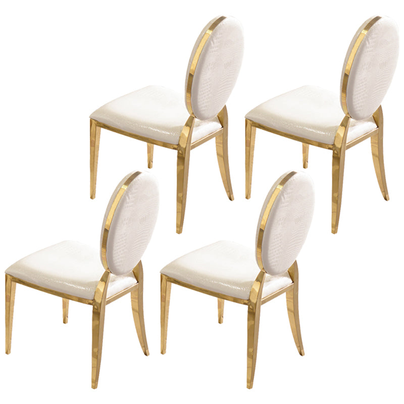 Contemporary Style Kitchen Dining Side Chair King Louis Back Side Chair White 4 Piece Set Clearhalo ' kitchen&dining_furn' 'Dining Chairs' 'Dining Tables & Seating' 'dining_chair' 'furn' 'furn_dining_chair' 'Furniture' 'furniture_dining_chair' 'Kitchen & Dining Furniture' 'kitchen' 3825639