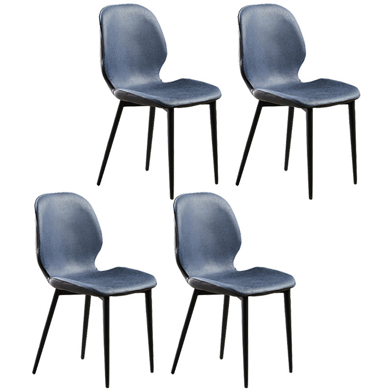 Upholstered Contemporary Restaurant Side Chair Matte Finish Parsons Dining Chair Blue 4 Piece Set Clearhalo ' kitchen&dining_furn' 'Dining Chairs' 'Dining Tables & Seating' 'dining_chair' 'furn' 'furn_dining_chair' 'Furniture' 'furniture_dining_chair' 'Kitchen & Dining Furniture' 'kitchen' 3825896