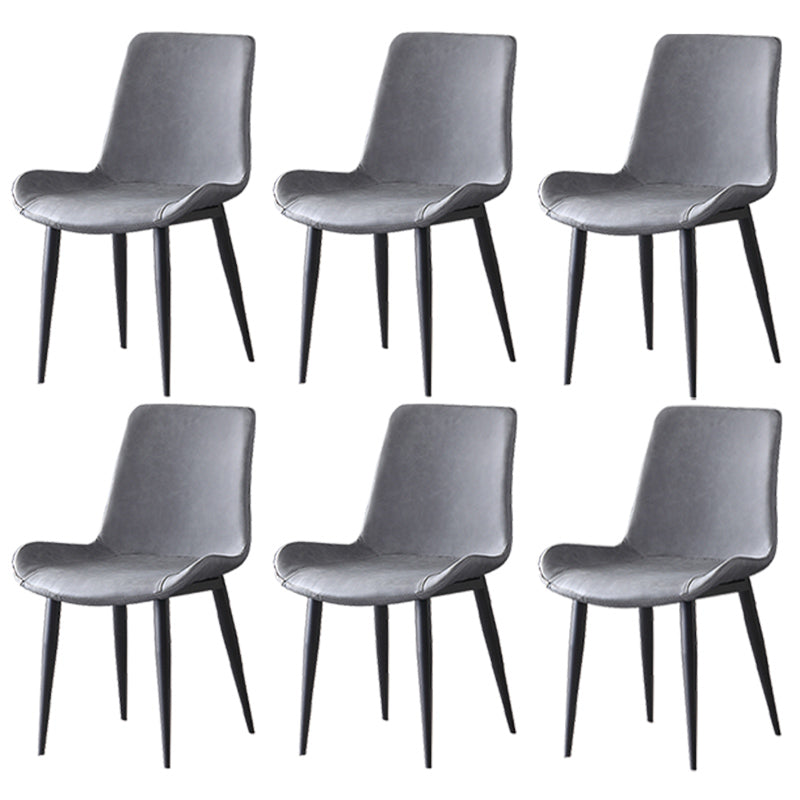 Leather Contemporary Restaurant Side Chair Parsons Matte Finish Dining Chair Light Gray 6 Piece Set Clearhalo ' kitchen&dining_furn' 'Dining Chairs' 'Dining Tables & Seating' 'dining_chair' 'furn' 'furn_dining_chair' 'Furniture' 'furniture_dining_chair' 'Kitchen & Dining Furniture' 'kitchen' 3825966