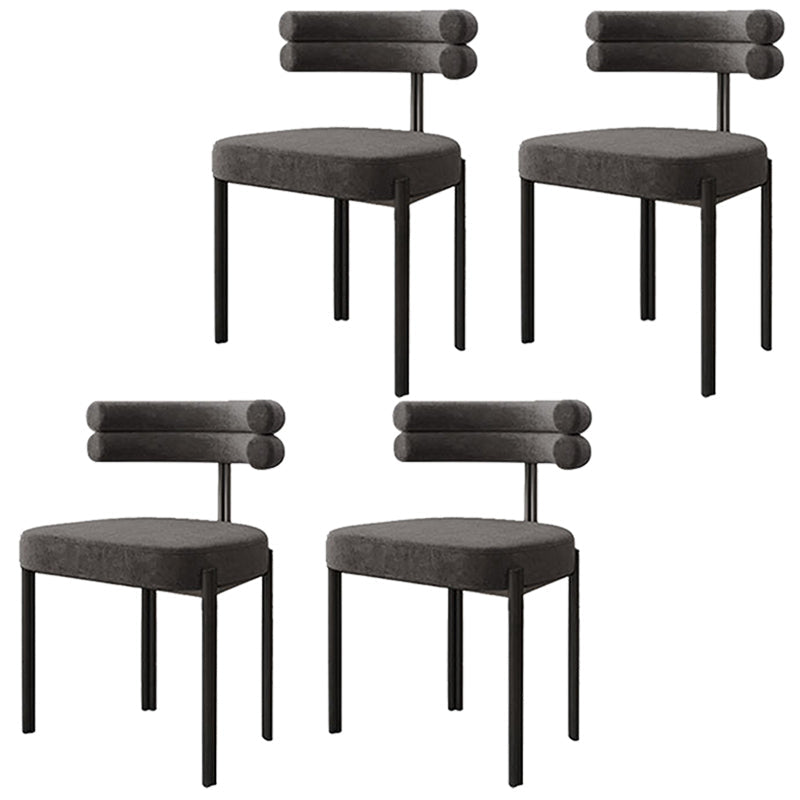 Scandinavian Style Upholstered Side Chairs Open Back Dining Side Armless Chair Grey 4 Piece Set Clearhalo ' kitchen&dining_furn' 'Dining Chairs' 'Dining Tables & Seating' 'dining_chair' 'furn' 'furn_dining_chair' 'Furniture' 'furniture_dining_chair' 'Kitchen & Dining Furniture' 'kitchen' 3826132