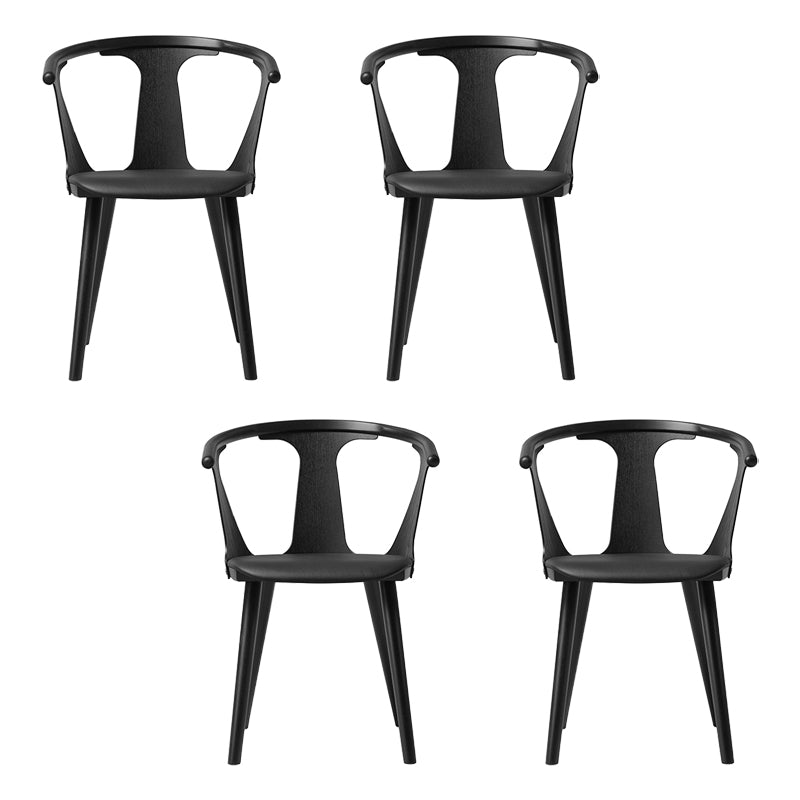 Scandinavian Style Upholstered Side Chair Slat Back Armless Dining Chair Black 4 Piece Set Clearhalo ' kitchen&dining_furn' 'Dining Chairs' 'Dining Tables & Seating' 'dining_chair' 'furn' 'furn_dining_chair' 'Furniture' 'furniture_dining_chair' 'Kitchen & Dining Furniture' 'kitchen' 3826719