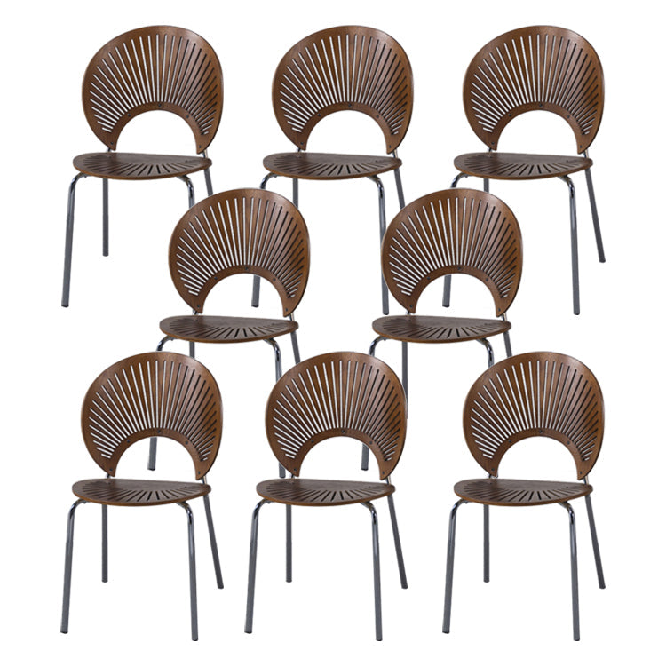 Modern Style Wood Kitchen Dining Room Chair Set Open Back Side Shell Chairs Dark Brown 8 Piece Set Clearhalo ' kitchen&dining_furn' 'Dining Chairs' 'Dining Tables & Seating' 'dining_chair' 'furn' 'furn_dining_chair' 'Furniture' 'furniture_dining_chair' 'Kitchen & Dining Furniture' 'kitchen' 3835196