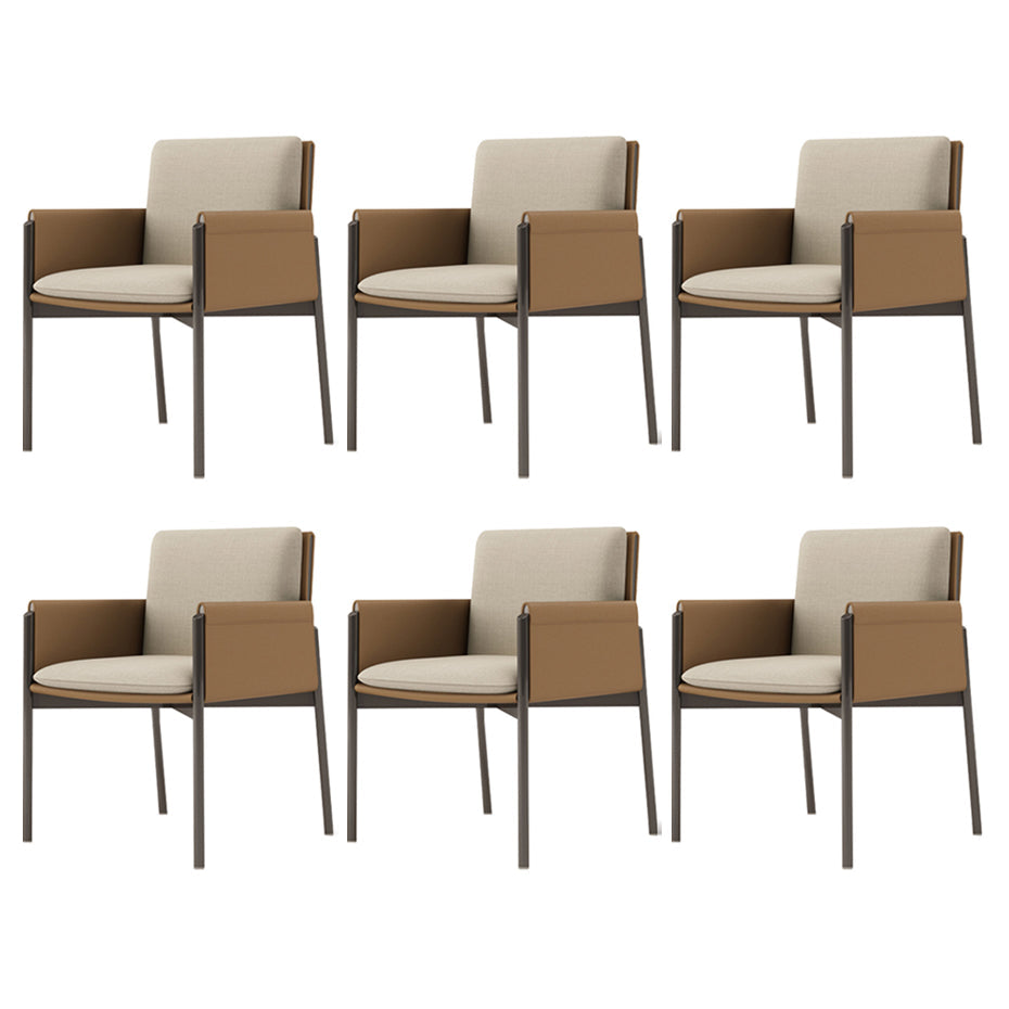 Modern Style Arm Chair Sponge Cushion Dining Chair of 22" Wide with Stainless Steel Legs Light Gray 6 Piece Set Clearhalo ' kitchen&dining_furn' 'Dining Chairs' 'Dining Tables & Seating' 'dining_chair' 'furn' 'furn_dining_chair' 'Furniture' 'furniture_dining_chair' 'Kitchen & Dining Furniture' 'kitchen' 3835679