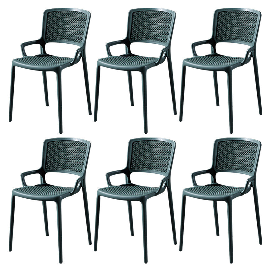 Contemporary Side Plastic Dining Room Chair Open Back Dining Side Chair for Home Use Green 6 Piece Set Clearhalo ' kitchen&dining_furn' 'Dining Chairs' 'Dining Tables & Seating' 'dining_chair' 'furn' 'furn_dining_chair' 'Furniture' 'furniture_dining_chair' 'Kitchen & Dining Furniture' 'kitchen' 3835761