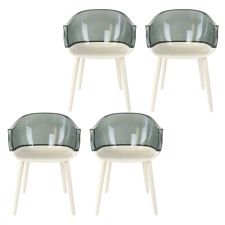 Glam Style Transparent Acrylic Arm Chair Multicolor Dining Arm Chair for Home Grey Set of 4 Clearhalo ' kitchen&dining_furn' 'Dining Chairs' 'Dining Tables & Seating' 'dining_chair' 'Furniture' 'furniture_dining_chair' 'Kitchen & Dining Furniture' 'kitchen' 3836113