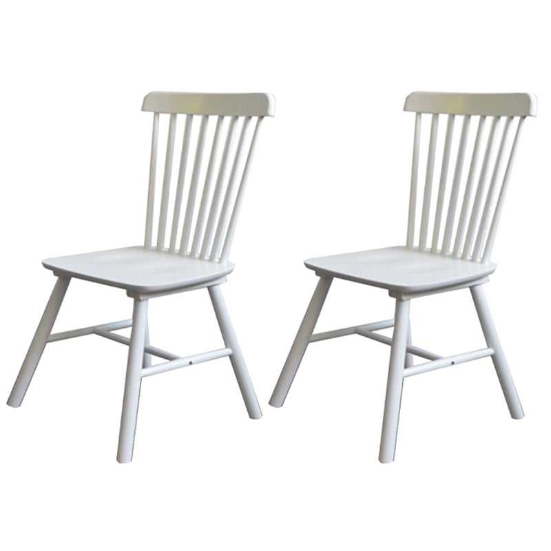 Contemporary Rubberwood Windsor Back Side Chair Natural Wood Dining Chair (Set of 2) White Clearhalo ' kitchen&dining_furn' 'Dining Chairs' 'Dining Tables & Seating' 'dining_chair' 'furn' 'furn_dining_chair' 'Furniture' 'furniture_dining_chair' 'Kitchen & Dining Furniture' 'kitchen' 3837649