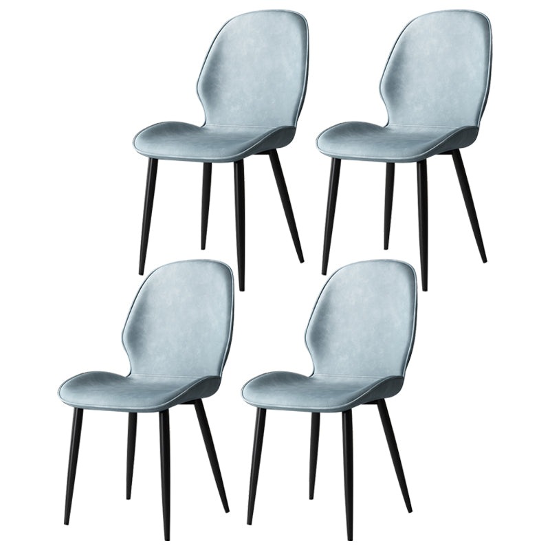 Contemporary Restaurant Leather Side Chair Matte Finish Parsons Dining Chair Lake Blue 4 Piece Set Clearhalo ' kitchen&dining_furn' 'Dining Chairs' 'Dining Tables & Seating' 'dining_chair' 'furn' 'furn_dining_chair' 'Furniture' 'furniture_dining_chair' 'Kitchen & Dining Furniture' 'kitchen' 3847330