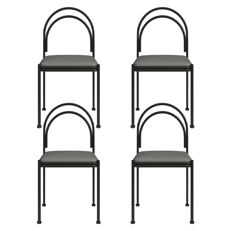 Contemporary Metal Dining Armless Chair Open Back Dining Side Chair for Kitchen Dark Gray 4 Piece Set Clearhalo ' kitchen&dining_furn' 'Dining Chairs' 'Dining Tables & Seating' 'dining_chair' 'furn' 'furn_dining_chair' 'Furniture' 'furniture_dining_chair' 'Kitchen & Dining Furniture' 'kitchen' 3851951