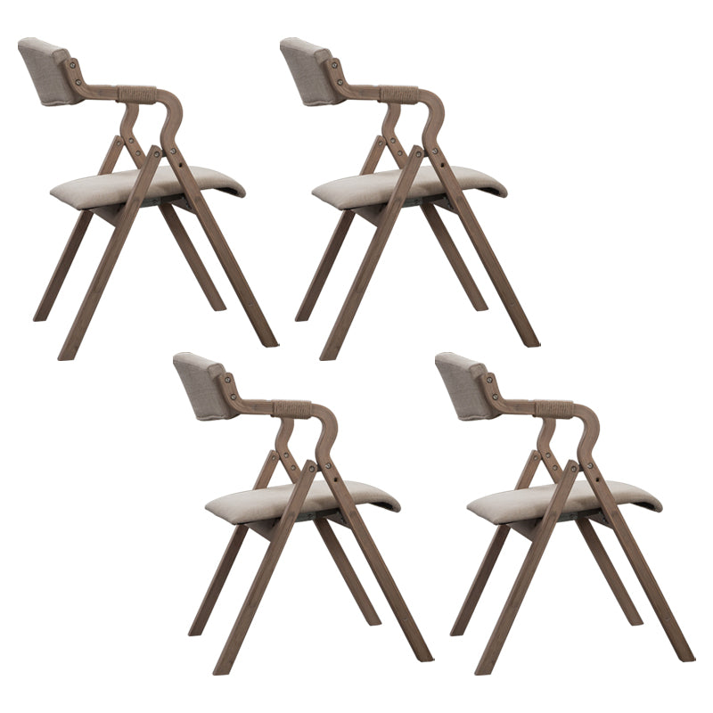 Country Style Dining Armchair Open Back Foldable Upholstered Arm Chairs Off-White 4 Piece Set Clearhalo ' kitchen&dining_furn' 'Dining Chairs' 'Dining Tables & Seating' 'dining_chair' 'furn' 'furn_dining_chair' 'Furniture' 'furniture_dining_chair' 'Kitchen & Dining Furniture' 'kitchen' 3853505