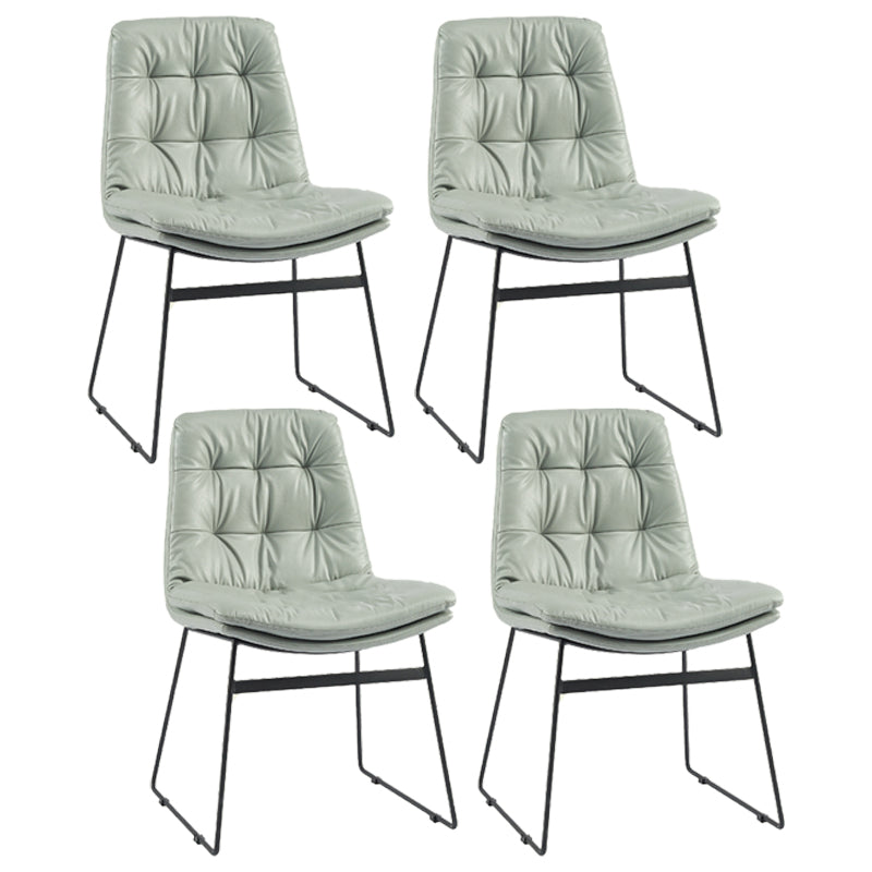 Contemporary Style Metal Dining Chair Dining Side Arm Chair for Kitchen Light Gray 4 Piece Set Clearhalo ' kitchen&dining_furn' 'Dining Chairs' 'Dining Tables & Seating' 'dining_chair' 'furn' 'furn_dining_chair' 'Furniture' 'furniture_dining_chair' 'Kitchen & Dining Furniture' 'kitchen' 3859004