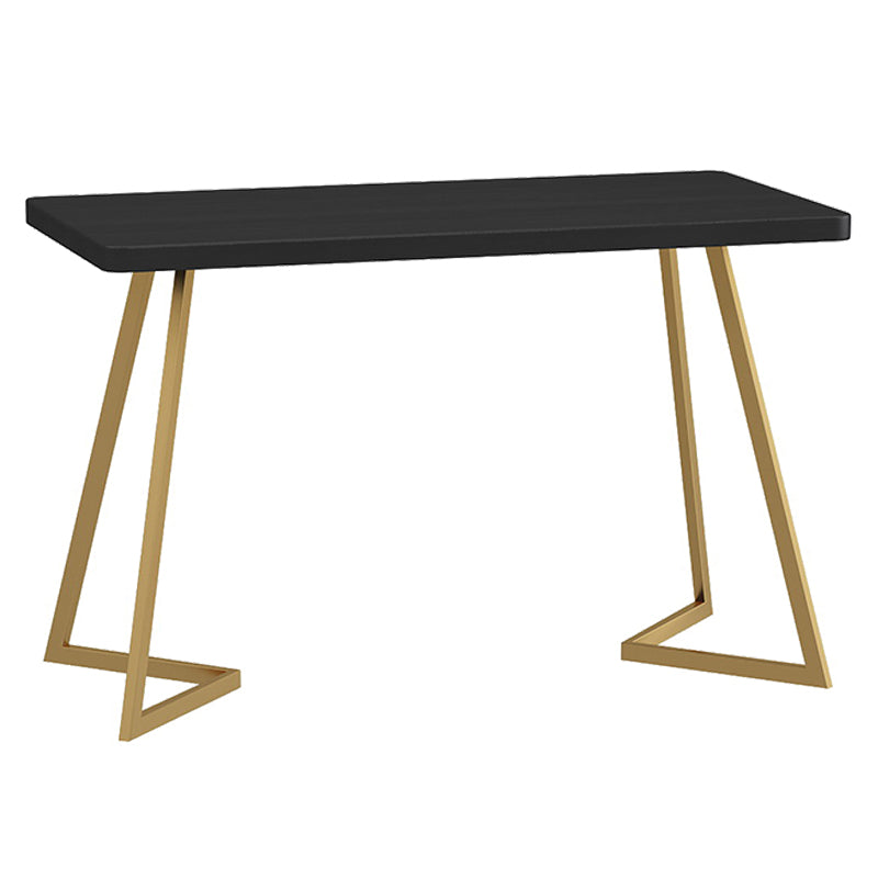 Industrial Wood Dinner Room Kitchen Table Sled Base Table for Dining Room Rectangle Gold Without Chairs Clearhalo ' dining_table' 'Dining Tables & Seating' 'Dining Tables' 'furn' 'furn_dining_table' 'Furniture' 'furniture_dining_table' 'Kitchen & Dining Furniture' 'kitchen&dining_furn' 'kitchen' 'kitchen_dining_table' 3864373