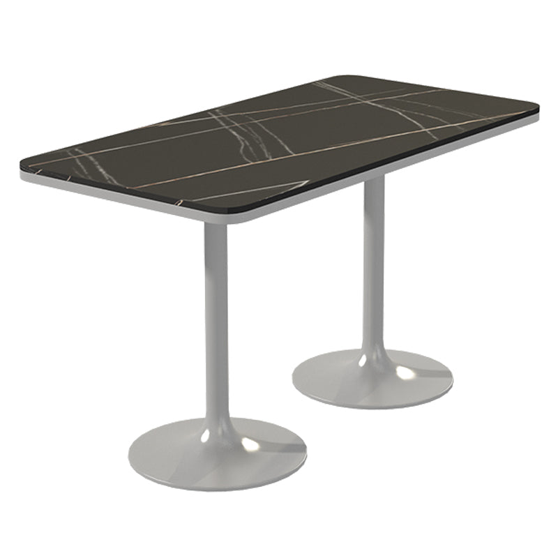 Industrial Style Sintered Stone Dining Table Metallic Base Rectangle and Square Table for Home Without Chairs Clearhalo ' dining_table' 'Dining Tables & Seating' 'Dining Tables' 'furn' 'furn_dining_table' 'Furniture' 'furniture_dining_table' 'Kitchen & Dining Furniture' 'kitchen&dining_furn' 'kitchen' 'kitchen_dining_table' 3864688