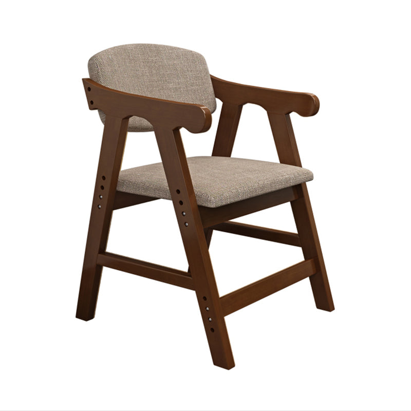 Open Back Dining Arm Chair Upholstered Single Dining Armchair with Wood Legs Coffee Clearhalo ' kitchen&dining_furn' 'Dining Chairs' 'Dining Tables & Seating' 'dining_chair' 'furn' 'furn_dining_chair' 'Furniture' 'furniture_dining_chair' 'Kitchen & Dining Furniture' 'kitchen' 3870788