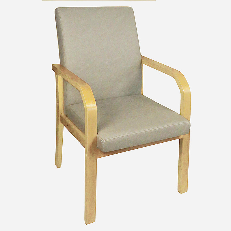 Scandinavian Home Arm Chair Solid Back Wood Upholstered Single Dining Room Chair Light Gray Clearhalo ' kitchen&dining_furn' 'Dining Chairs' 'Dining Tables & Seating' 'dining_chair' 'furn' 'furn_dining_chair' 'Furniture' 'furniture_dining_chair' 'Kitchen & Dining Furniture' 'kitchen' 3870853