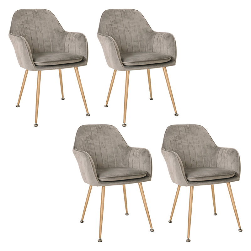 Scandinavian Style Upholstered Side Chairs Solid Back Arm Dining Chairs for Home Use Grey 4 Piece Set Clearhalo ' kitchen&dining_furn' 'Dining Chairs' 'Dining Tables & Seating' 'dining_chair' 'furn' 'furn_dining_chair' 'Furniture' 'furniture_dining_chair' 'Kitchen & Dining Furniture' 'kitchen' 3871249