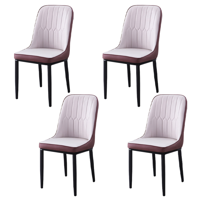 Contemporary Indoor-Outdoor Metal Dining Room Chairs Upholstered Armless Dining Chairs Gray Coffee 4 Piece Set Black Clearhalo ' kitchen&dining_furn' 'Dining Chairs' 'Dining Tables & Seating' 'dining_chair' 'furn' 'furn_dining_chair' 'Furniture' 'furniture_dining_chair' 'Kitchen & Dining Furniture' 'kitchen' 3871853