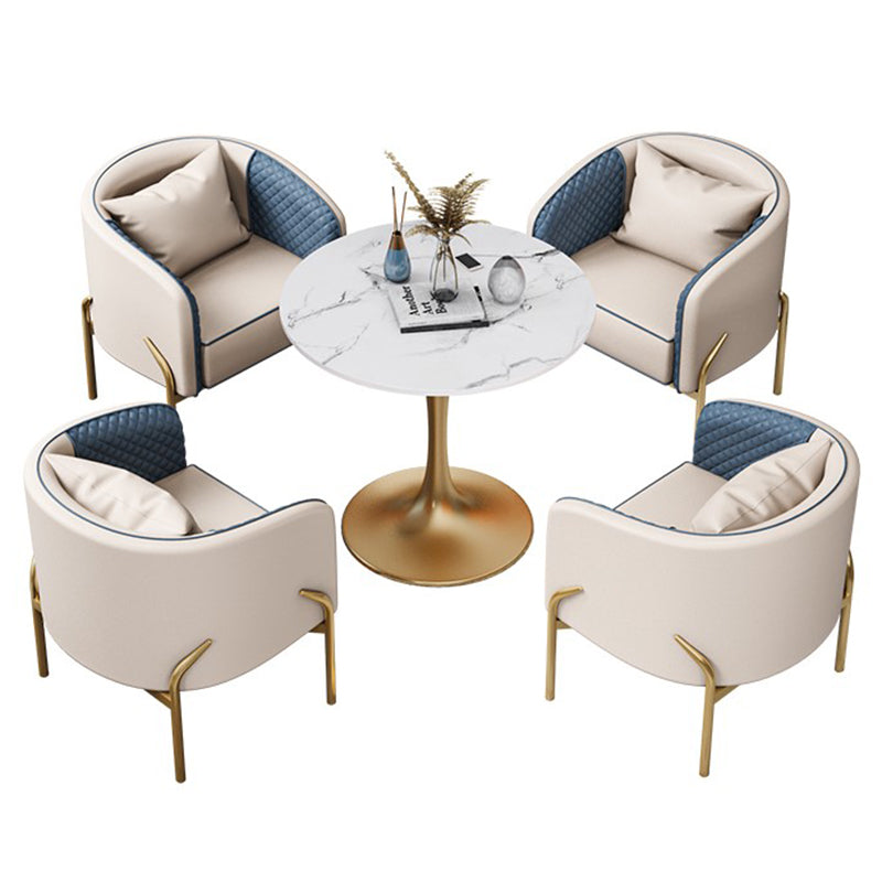 Traditional Luxury Round Dining Site Table Stone Home Furniture with Tulip Base Clearhalo ' dining_table' 'Dining Tables & Seating' 'Dining Tables' 'furn' 'furn_dining_table' 'Furniture' 'furniture_dining_table' 'Kitchen & Dining Furniture' 'kitchen&dining_furn' 'kitchen' 'kitchen_dining_table' 3875753