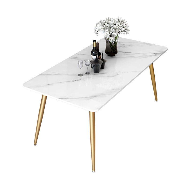 Metal Traditional Luxury Rectangle Table Sintered Stone Dining Table with 4 Legs Beige Without Chairs Clearhalo ' dining_table' 'Dining Tables & Seating' 'Dining Tables' 'furn' 'furn_dining_table' 'Furniture' 'furniture_dining_table' 'Kitchen & Dining Furniture' 'kitchen&dining_furn' 'kitchen' 'kitchen_dining_table' 3875806