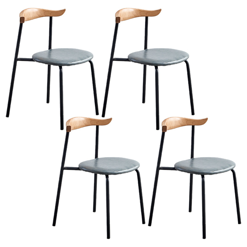 Contemporary Metal Dining Armless Chairs Open Back Dining Side Chair for Restaurant Dark Gray 4 Piece Set Clearhalo ' kitchen&dining_furn' 'Dining Chairs' 'Dining Tables & Seating' 'dining_chair' 'furn' 'furn_dining_chair' 'Furniture' 'furniture_dining_chair' 'Kitchen & Dining Furniture' 'kitchen' 3885199
