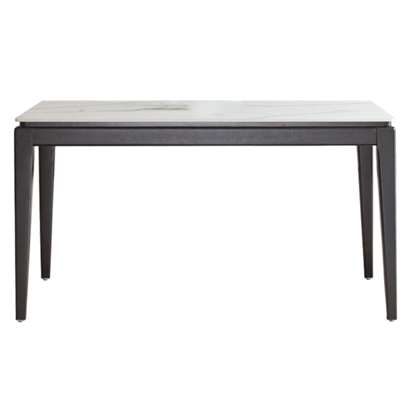 Modern Style Home Sintered Stone Dining Table Rectangle Shape Table with 4 Legs Base White Without Chairs Clearhalo ' dining_table' 'Dining Tables & Seating' 'Dining Tables' 'furn' 'furn_dining_table' 'Furniture' 'furniture_dining_table' 'Kitchen & Dining Furniture' 'kitchen&dining_furn' 'kitchen' 'kitchen_dining_table' 3886412