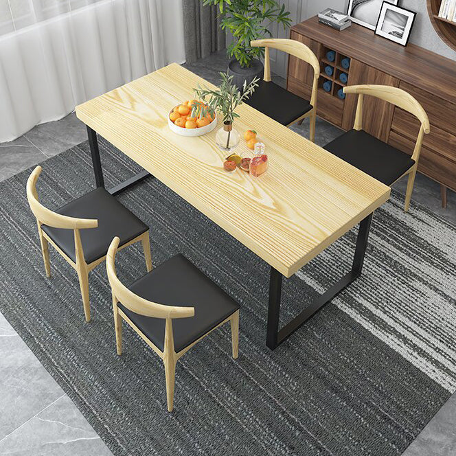 Solid Wood Dining Table Industrial Style Dining Site Table with Sled Base Natural Without Chairs Clearhalo ' dining_table' 'Dining Tables & Seating' 'Dining Tables' 'furn' 'furn_dining_table' 'Furniture' 'furniture_dining_table' 'Kitchen & Dining Furniture' 'kitchen&dining_furn' 'kitchen' 'kitchen_dining_table' 3900761