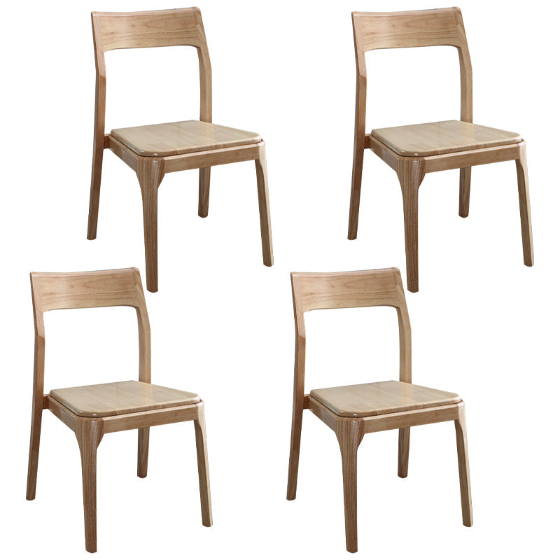Modern Wooden Dining Chairs Open Back Dining Side Armless Chair for Kitchen Natural 4 Piece Set Clearhalo ' kitchen&dining_furn' 'Dining Chairs' 'Dining Tables & Seating' 'dining_chair' 'furn' 'furn_dining_chair' 'Furniture' 'furniture_dining_chair' 'Kitchen & Dining Furniture' 'kitchen' 3910274
