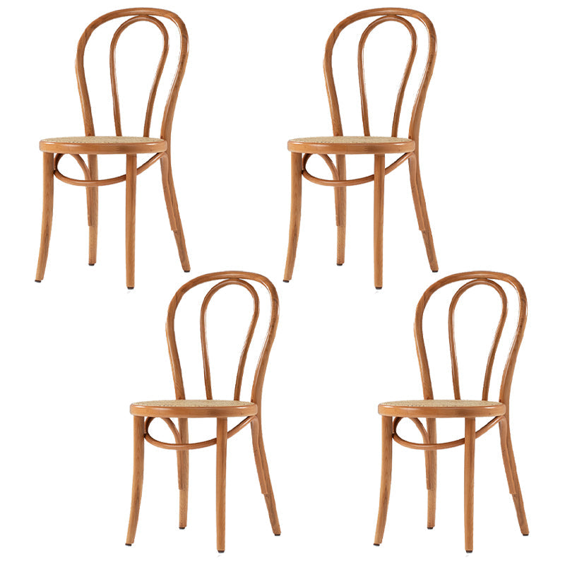 Bentwood Armless Dining Chairs Wood Dining Side Chairs with Beech Legs Wood Wicker & Rattan 4 Piece Set Clearhalo ' kitchen&dining_furn' 'Dining Chairs' 'Dining Tables & Seating' 'dining_chair' 'furn' 'furn_dining_chair' 'Furniture' 'furniture_dining_chair' 'Kitchen & Dining Furniture' 'kitchen' 3910334