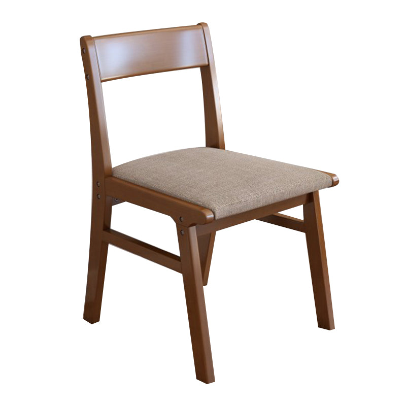 Rubberwood Armless Dining Chair Open Back Upholstered Single Dining Side Chair Light Coffee Walnut Clearhalo ' kitchen&dining_furn' 'Dining Chairs' 'Dining Tables & Seating' 'dining_chair' 'furn' 'furn_dining_chair' 'Furniture' 'furniture_dining_chair' 'Kitchen & Dining Furniture' 'kitchen' 3944970