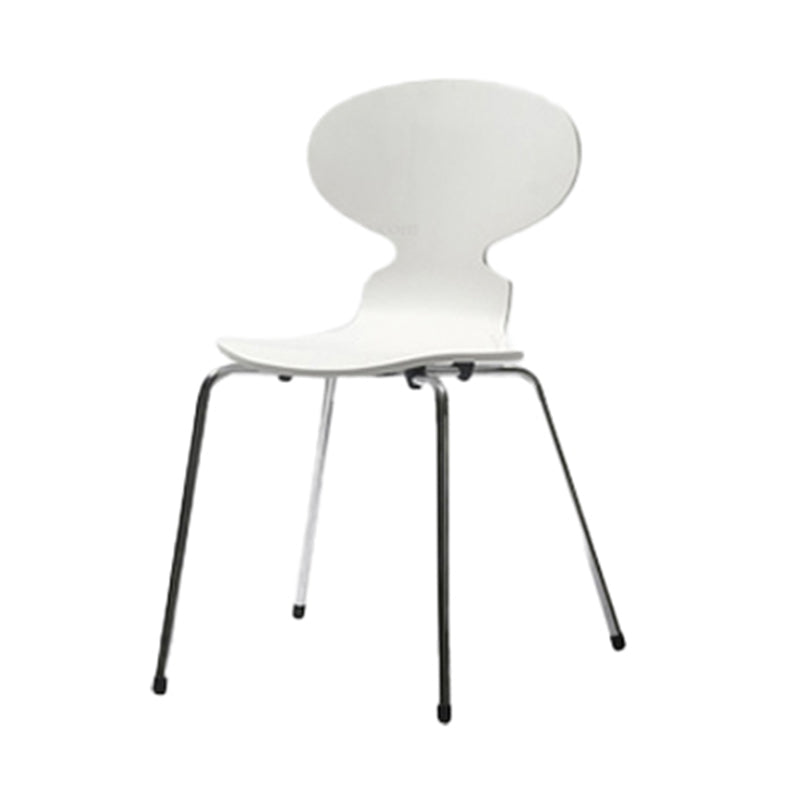 Industrial Style Wood Dining Side Chair Solid Back Armless Single Dining Chair White Clearhalo ' kitchen&dining_furn' 'Dining Chairs' 'Dining Tables & Seating' 'dining_chair' 'furn' 'furn_dining_chair' 'Furniture' 'furniture_dining_chair' 'Kitchen & Dining Furniture' 'kitchen' 3945000