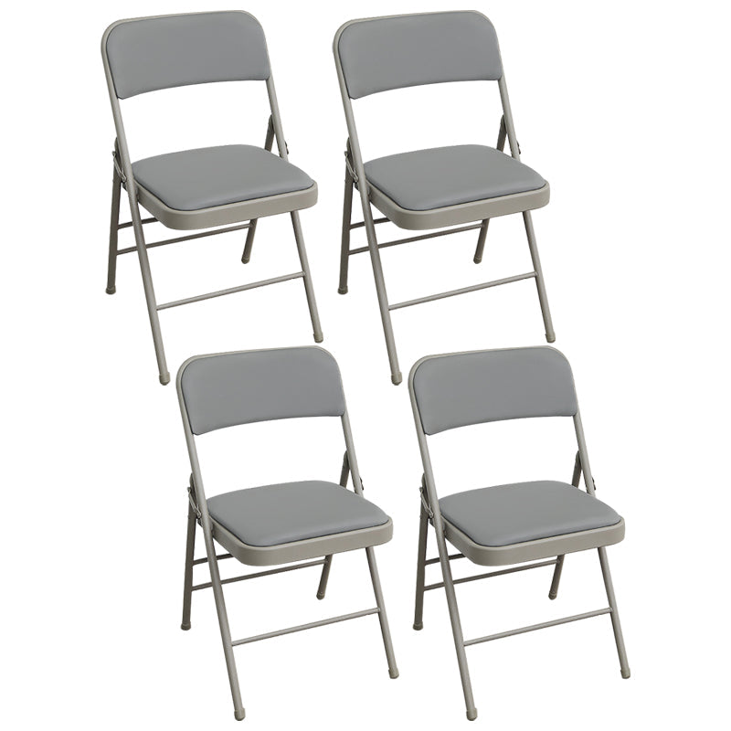 Industrial Style Folding Upholstered Side Chairs Open Back Dining Side Chairs Grey 4 Piece Set Clearhalo ' kitchen&dining_furn' 'Dining Chairs' 'Dining Tables & Seating' 'dining_chair' 'furn' 'furn_dining_chair' 'Furniture' 'furniture_dining_chair' 'Kitchen & Dining Furniture' 'kitchen' 3950338