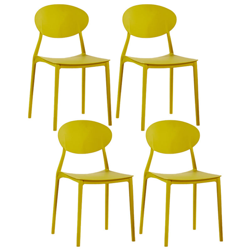 Plastic Stackable Dining Side Chair Open Back Armless Dining Chairs (Set of 4) Ginger Clearhalo ' kitchen&dining_furn' 'Dining Chairs' 'Dining Tables & Seating' 'dining_chair' 'furn' 'furn_dining_chair' 'Furniture' 'furniture_dining_chair' 'Kitchen & Dining Furniture' 'kitchen' 3950681