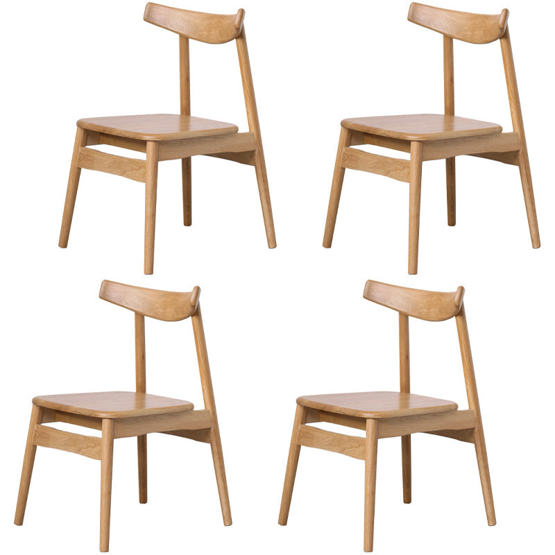 Contemporary Style Dining Room Chairs Solid Dining Armless Chairs with Wooden Legs Light Brown 4 Piece Set Clearhalo ' kitchen&dining_furn' 'Dining Chairs' 'Dining Tables & Seating' 'dining_chair' 'furn' 'furn_dining_chair' 'Furniture' 'furniture_dining_chair' 'Kitchen & Dining Furniture' 'kitchen' 3951062