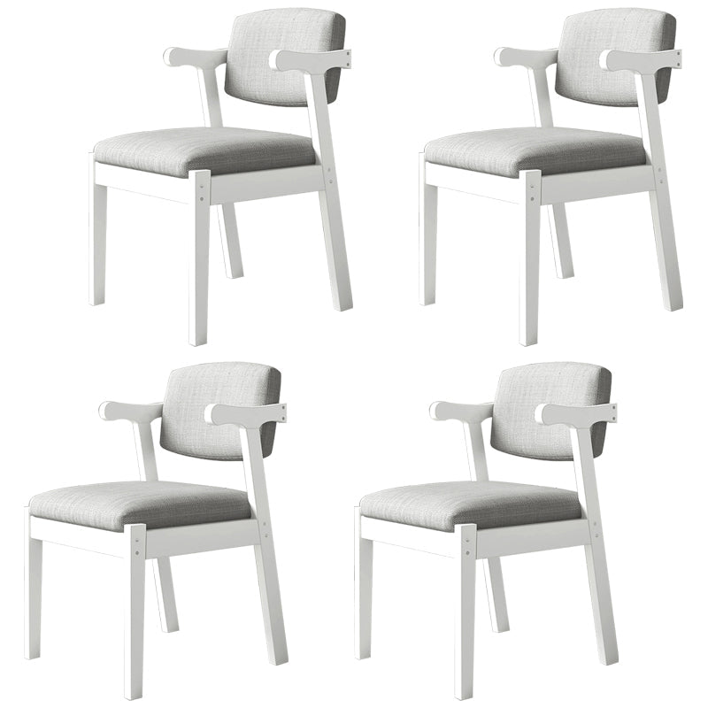 Modern Indoor-Outdoor Wood Chair Home Cushioned Open Back Dining Side Chair Silver Gray 4 Piece Set Clearhalo ' kitchen&dining_furn' 'Dining Chairs' 'Dining Tables & Seating' 'dining_chair' 'furn' 'furn_dining_chair' 'Furniture' 'furniture_dining_chair' 'Kitchen & Dining Furniture' 'kitchen' 3951211