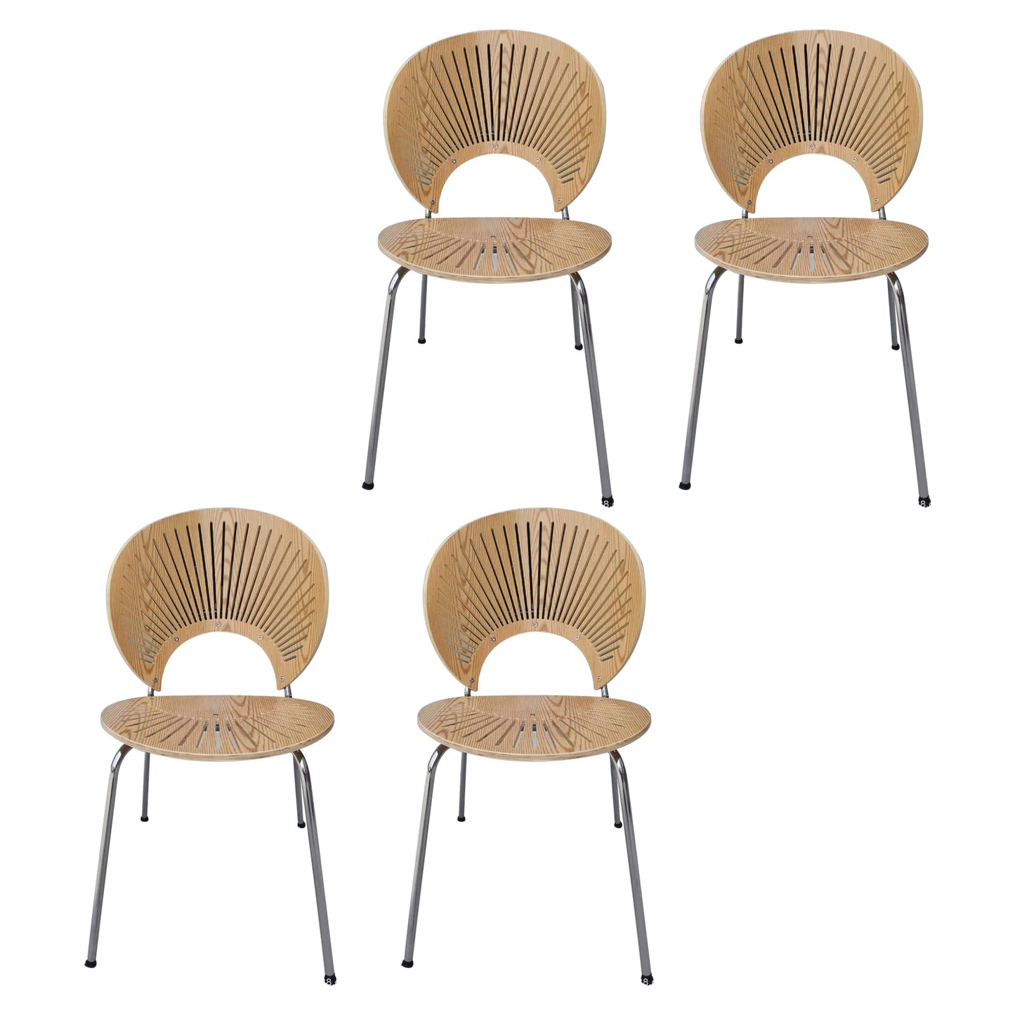 Contemporary Style Metal Chairs Open Back Dining Side Chair (Set of 4) Silver Clearhalo ' kitchen&dining_furn' 'Dining Chairs' 'Dining Tables & Seating' 'dining_chair' 'furn' 'furn_dining_chair' 'Furniture' 'furniture_dining_chair' 'Kitchen & Dining Furniture' 'kitchen' 3956288