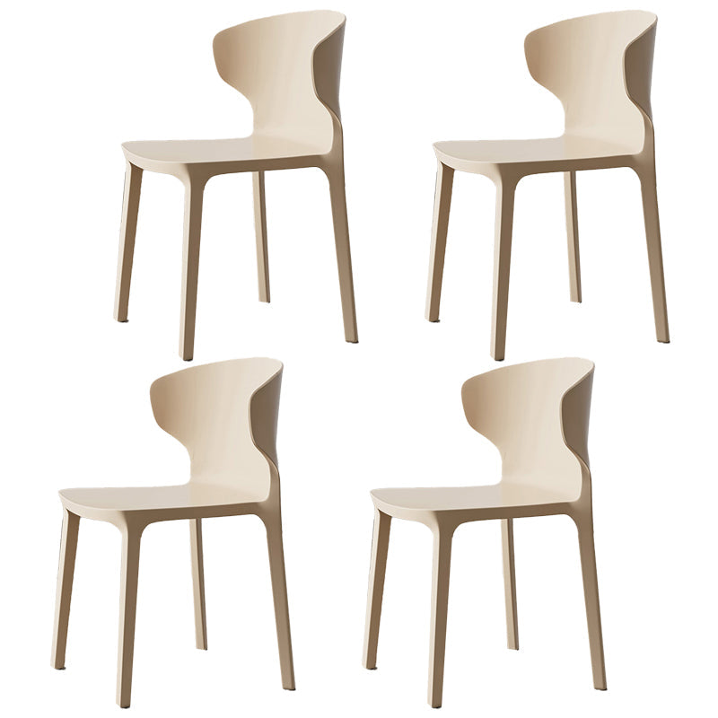 Scandinavian Meeting Room Plastic Side Chair Matte Finish Wingback Dining Chair (Set of 4) Khaki Clearhalo ' kitchen&dining_furn' 'Dining Chairs' 'Dining Tables & Seating' 'dining_chair' 'furn' 'furn_dining_chair' 'Furniture' 'furniture_dining_chair' 'Kitchen & Dining Furniture' 'kitchen' 3957339