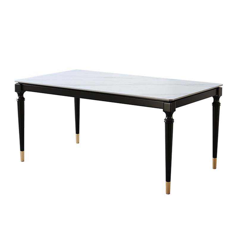 Stone Dining Site Table Industrial Style 4 Legs Dining Table for Kitchen Home White Without Chairs Clearhalo ' dining_table' 'Dining Tables & Seating' 'Dining Tables' 'furn' 'furn_dining_table' 'Furniture' 'furniture_dining_table' 'Kitchen & Dining Furniture' 'kitchen&dining_furn' 'kitchen' 'kitchen_dining_table' 3959026