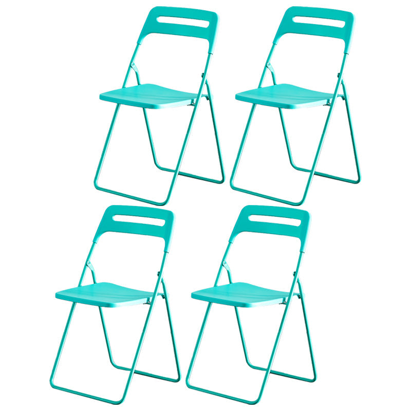 Modern Indoor-Outdoor Metal Side Chair Folding Armless Dining Side Chair Lake Blue 4 Piece Set Clearhalo ' kitchen&dining_furn' 'Dining Chairs' 'Dining Tables & Seating' 'dining_chair' 'furn' 'furn_dining_chair' 'Furniture' 'furniture_dining_chair' 'Kitchen & Dining Furniture' 'kitchen' 3967025