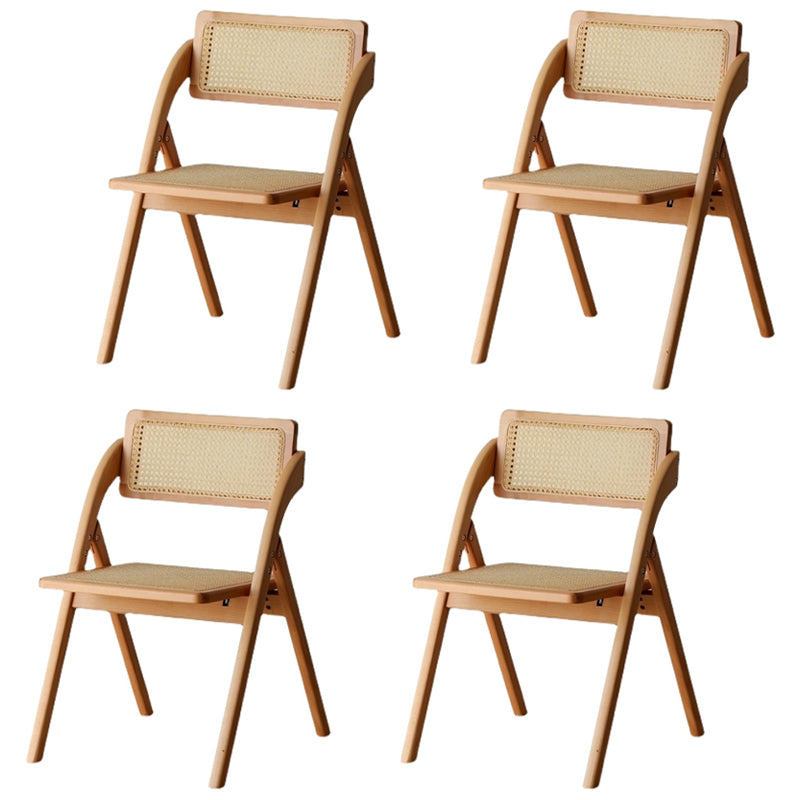 Scandinavian Home Side Chair Upholstered Open Back Wood Folding Dining Room Chair Natural Natural Wood Set of 4 Clearhalo ' kitchen&dining_furn' 'Dining Chairs' 'Dining Tables & Seating' 'dining_chair' 'Furniture' 'furniture_dining_chair' 'Kitchen & Dining Furniture' 'kitchen' 3968736