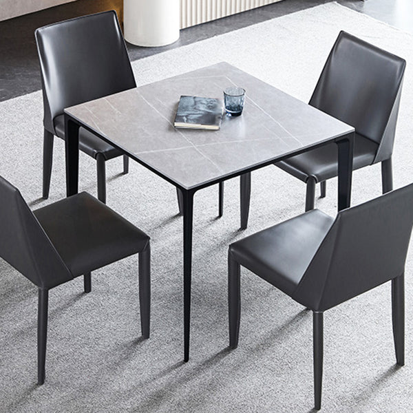 Square Shape Sintered Stone Dining Table Industrial 4 Legs Table for Dining Room Gray Without Chairs Clearhalo ' dining_table' 'Dining Tables & Seating' 'Dining Tables' 'furn' 'furn_dining_table' 'Furniture' 'furniture_dining_table' 'Kitchen & Dining Furniture' 'kitchen&dining_furn' 'kitchen' 'kitchen_dining_table' 3969433
